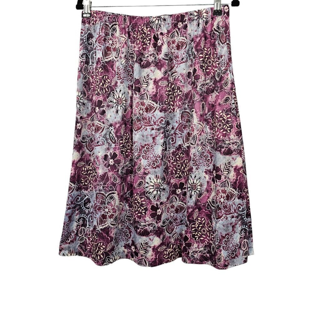 💎434 Anthony Richards Floral Vintage Pull On Purple Mini Skirt